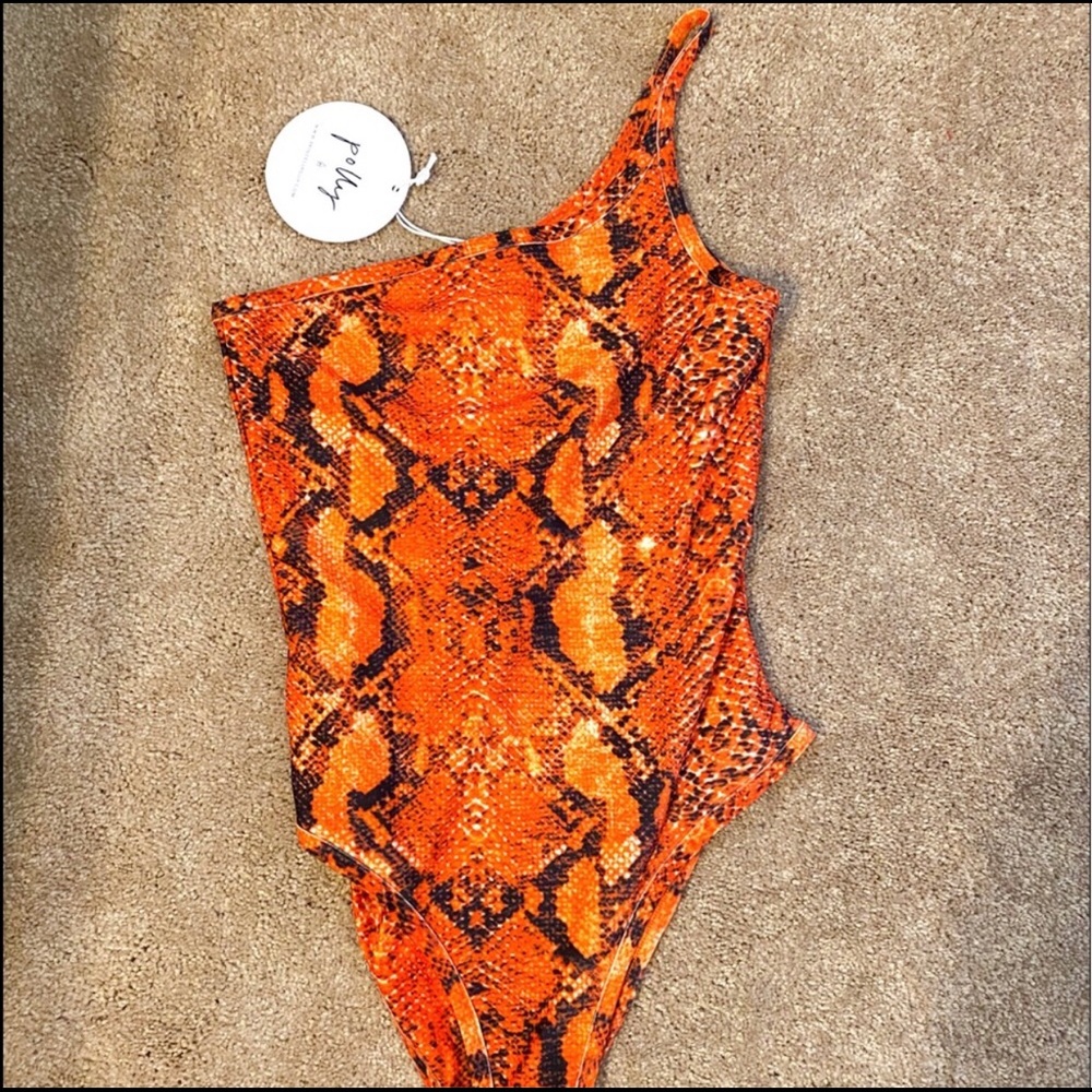 Princess Polly One Shoulder Snakeskin Bodysuit